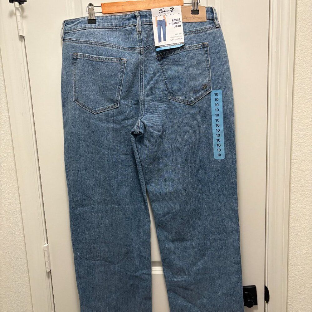 Seven7 High Rise Loose Straight Leg Jeans Size 10 NWT | Sustainable Denim - Picture 10 of 10
